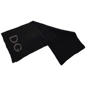 Dolce & Gabbana Black & Gray Reversible Scarf Pre-owned